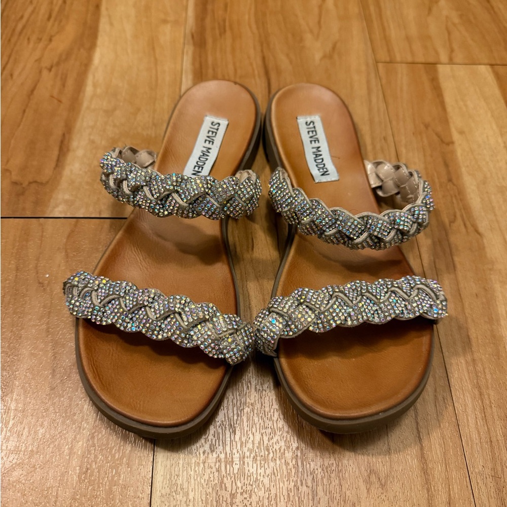 Steve Madden braided shimmery sandals